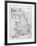 Map of England and Wales Showing Kingdoms of Saxon Heptarchy-null-Framed Art Print