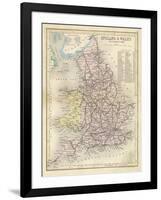 Map of England and Wales Showing Railways and Canals-James Archer-Framed Photographic Print