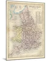 Map of England and Wales Showing Railways and Canals-James Archer-Mounted Photographic Print