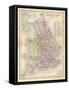 Map of England and Wales Showing Railways and Canals-James Archer-Framed Stretched Canvas