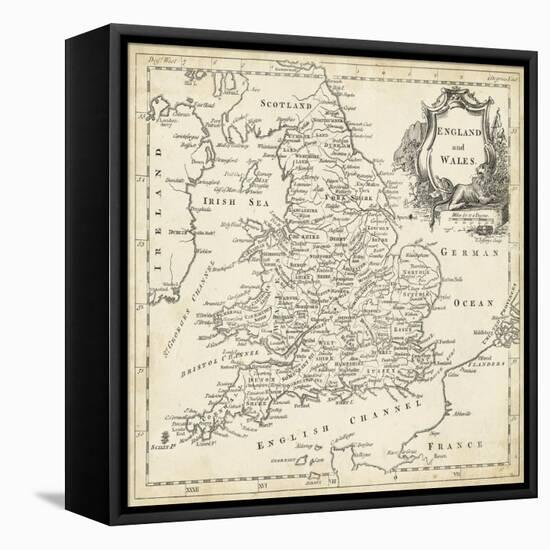 Map of England and Wales-T. Jeffreys-Framed Stretched Canvas