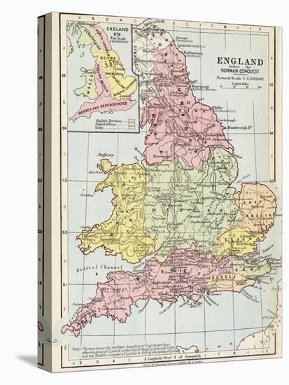 Map of England before the Norman Conquest-null-Stretched Canvas