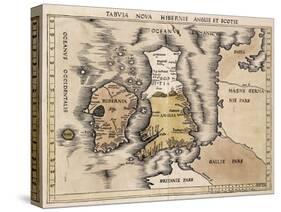 Map of England, Ireland, and Scotland Based on Ptolemy's Geography Showing the Island of Brazil Jus-null-Stretched Canvas