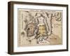 Map of England, Ireland, and Scotland Based on Ptolemy's Geography Showing the Island of Brazil Jus-null-Framed Giclee Print