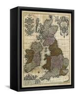 Map of England, Scotland and Ireland-null-Framed Stretched Canvas