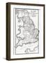 Map of England Showing the Anglo-Saxon Kingdoms and Danish Districts in the First Century. from Cas-null-Framed Giclee Print