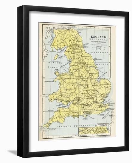 Map of England under the Romans-null-Framed Giclee Print