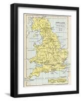 Map of England under the Romans-null-Framed Giclee Print