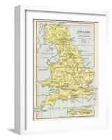 Map of England under the Romans-null-Framed Giclee Print