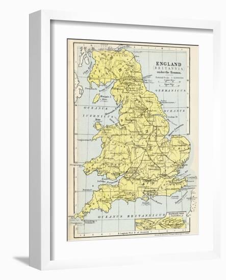 Map of England under the Romans-null-Framed Giclee Print