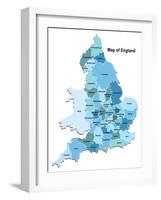 Map Of England-Vlada13-Framed Art Print