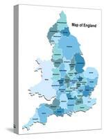 Map Of England-Vlada13-Stretched Canvas