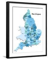 Map Of England-Vlada13-Framed Art Print