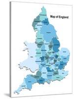Map Of England-Vlada13-Stretched Canvas