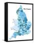 Map Of England-Vlada13-Framed Stretched Canvas