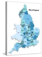 Map Of England-Vlada13-Stretched Canvas