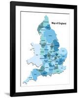 Map Of England-Vlada13-Framed Art Print