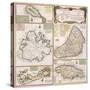 Map of English Colonies in the Caribbean, Pub. by Homann's Heirs, Nuremberg, c.1750-null-Stretched Canvas