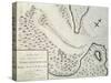 Map of Entrance of Endeavour River-James Cook-Stretched Canvas