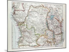 Map of Equatorial Africa the Republic of Mozambique the Republic of Angola Uganda Kenya 1899-null-Mounted Giclee Print