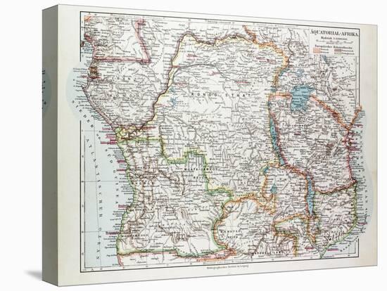 Map of Equatorial Africa the Republic of Mozambique the Republic of Angola Uganda Kenya 1899-null-Stretched Canvas