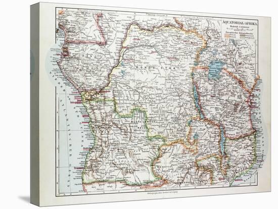 Map of Equatorial Africa the Republic of Mozambique the Republic of Angola Uganda Kenya 1899-null-Stretched Canvas