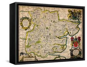 Map of Essex, 1678. Artists: John Ogilby, William Morgan-William Morgan-Framed Stretched Canvas