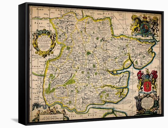 Map of Essex, 1678. Artists: John Ogilby, William Morgan-William Morgan-Framed Stretched Canvas