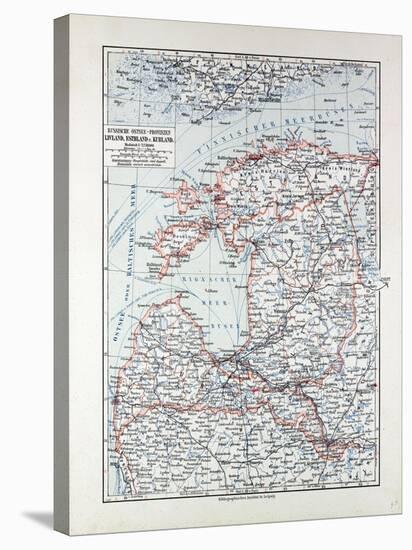 Map of Estland Letland Lithuania 1899-null-Stretched Canvas