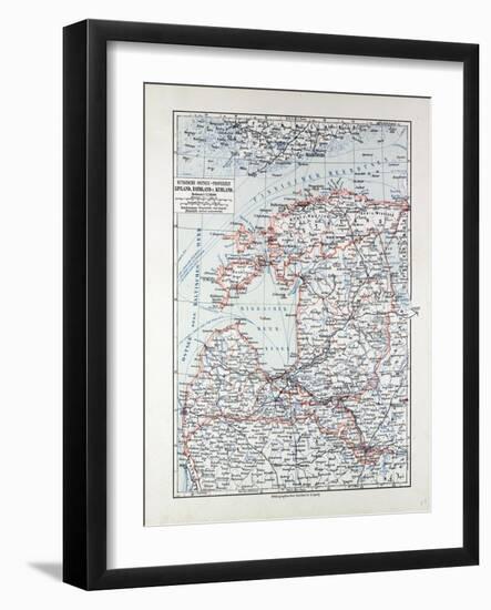 Map of Estland Letland Lithuania 1899-null-Framed Giclee Print