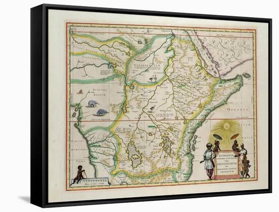 Map of Ethiopia Showing Five African States, c.1690 G. Blaeu's "Grooten Atlas" of 1648-65-null-Framed Stretched Canvas