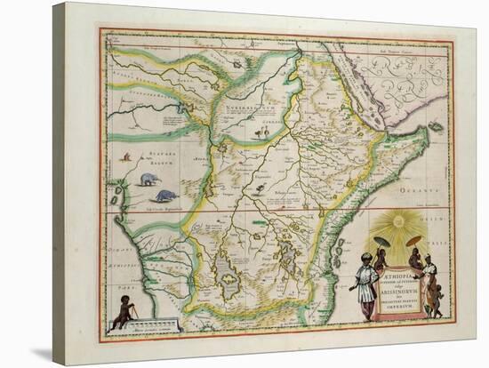 Map of Ethiopia Showing Five African States, c.1690 G. Blaeu's "Grooten Atlas" of 1648-65-null-Stretched Canvas