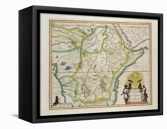 Map of Ethiopia Showing Five African States, c.1690 G. Blaeu's "Grooten Atlas" of 1648-65-null-Framed Stretched Canvas