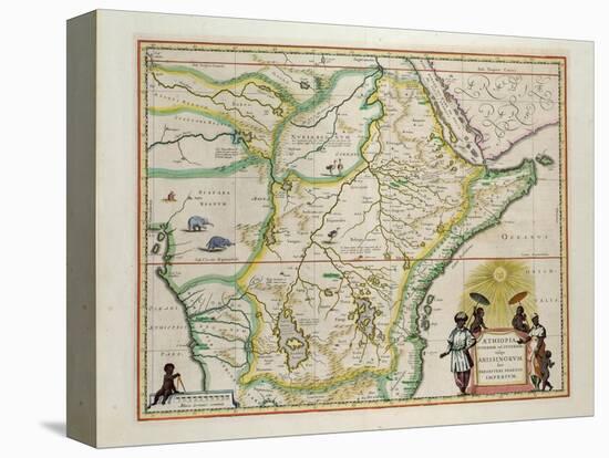 Map of Ethiopia Showing Five African States, c.1690 G. Blaeu's "Grooten Atlas" of 1648-65-null-Stretched Canvas