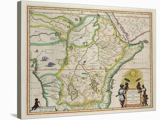 Map of Ethiopia Showing Five African States, c.1690 G. Blaeu's "Grooten Atlas" of 1648-65-null-Stretched Canvas