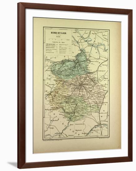 Map of Eure-Et-Loire France-null-Framed Giclee Print