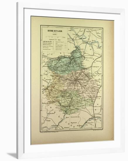 Map of Eure-Et-Loire France-null-Framed Giclee Print