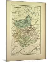 Map of Eure-Et-Loire France-null-Mounted Giclee Print