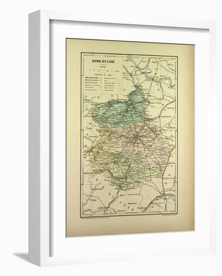 Map of Eure-Et-Loire France-null-Framed Giclee Print