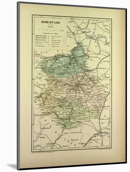 Map of Eure-Et-Loire France-null-Mounted Giclee Print