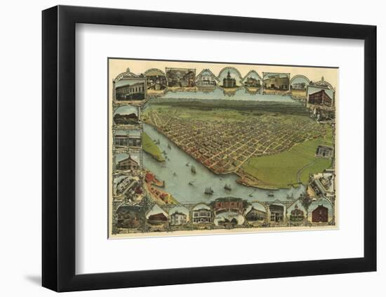 Map of Eureka, California, 1902-A^C^ Noe-Framed Art Print