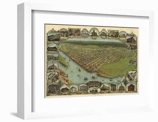 Map of Eureka, California, 1902-A^C^ Noe-Framed Art Print