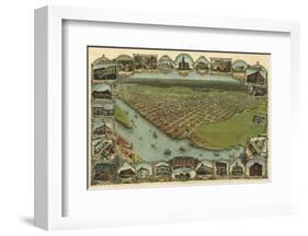 Map of Eureka, California, 1902-A^C^ Noe-Framed Art Print