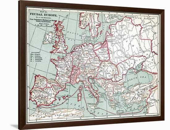 Map Of Europe, 12Th Century-null-Framed Giclee Print