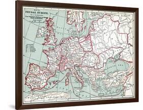 Map Of Europe, 12Th Century-null-Framed Giclee Print