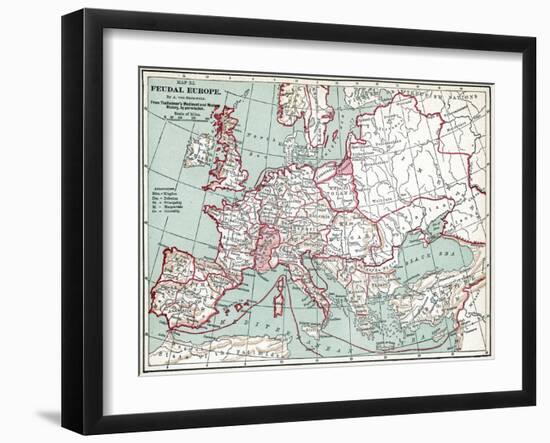 Map Of Europe, 12Th Century-null-Framed Giclee Print