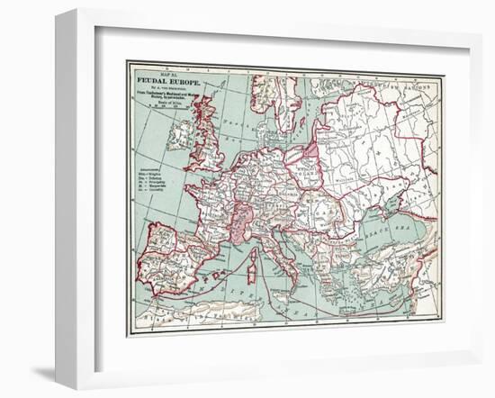 Map Of Europe, 12Th Century-null-Framed Giclee Print