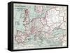 Map Of Europe, 12Th Century-null-Framed Stretched Canvas