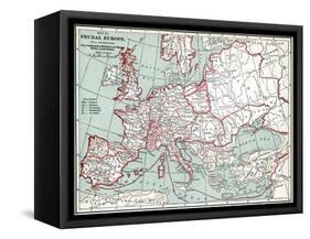 Map Of Europe, 12Th Century-null-Framed Stretched Canvas