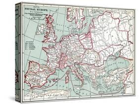 Map Of Europe, 12Th Century-null-Stretched Canvas
